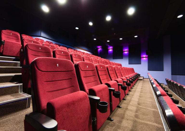 Movie theater representing Snyder Manufacturing SoundBlock, sound and light blocking fabric